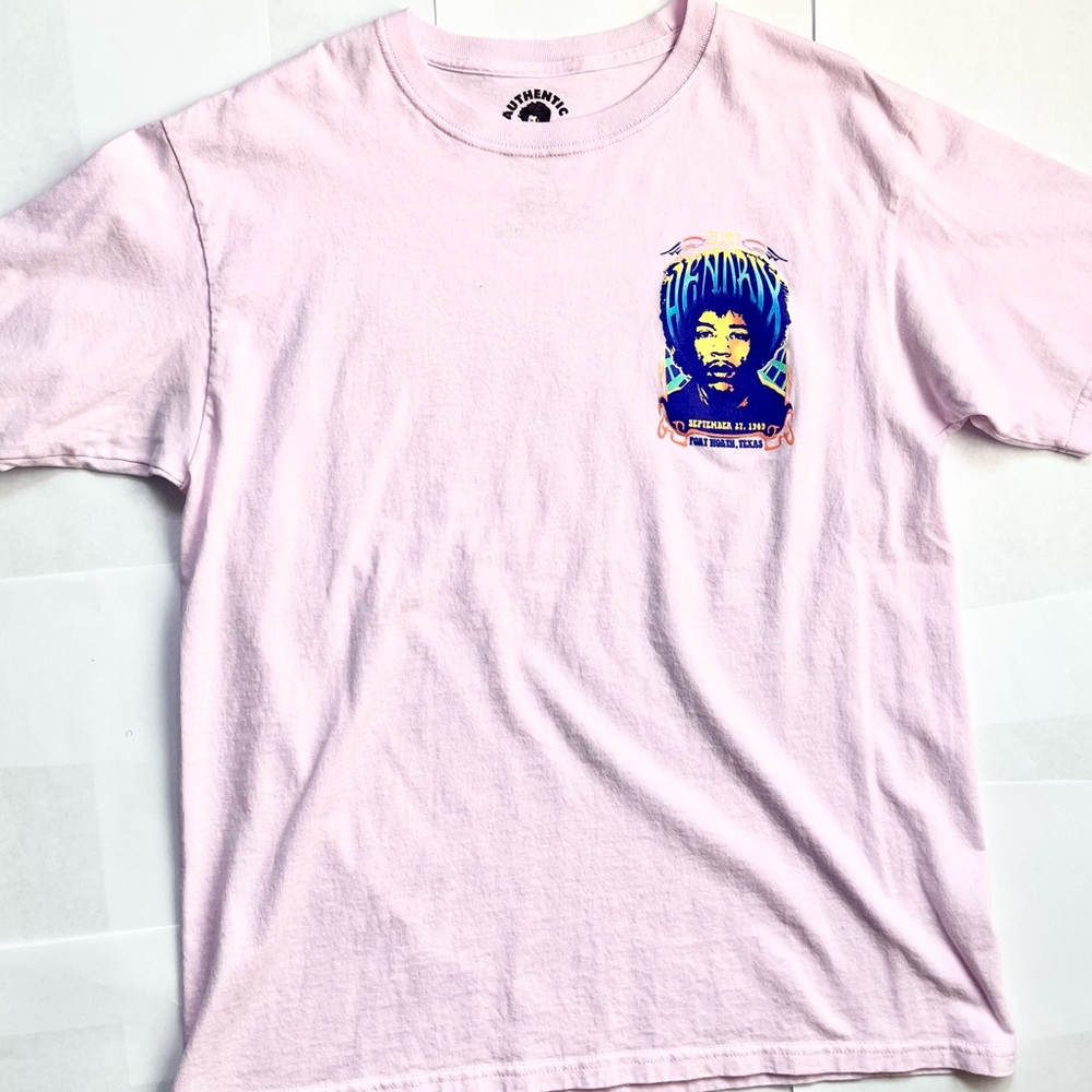 Light pink Jimmy Hendrix graphic tee